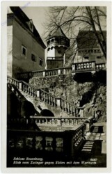 Rosenburg am Kamp, Blick vom Zwinger gegen Süden mit dem Wartturm