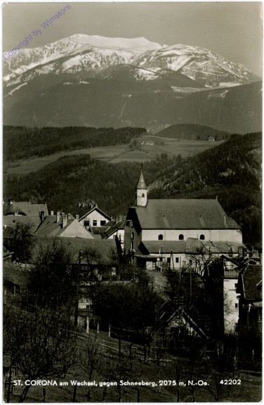 St. Corona, Ortsansicht gegen Schneeberg