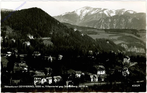 Semmering, Villenviertel gegen Schneeberg
