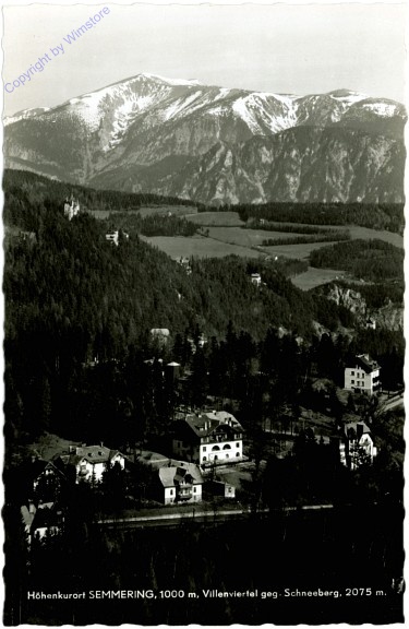 Semmering, Villenviertel gegen Schneeberg