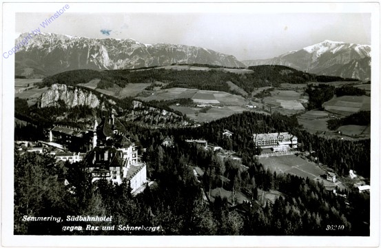 Semmering, Südbahnhotel gegen Rax und Schneeberg