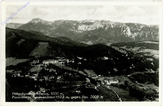 Semmering, Panorama vom Sonnwendstein gegen Rax