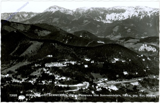 Semmering, Panorama vom Sonnwendstein gegen Rax