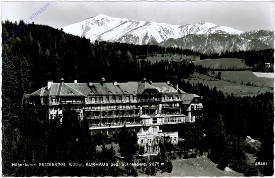 Semmering, Kurhaus gegen Schneeberg