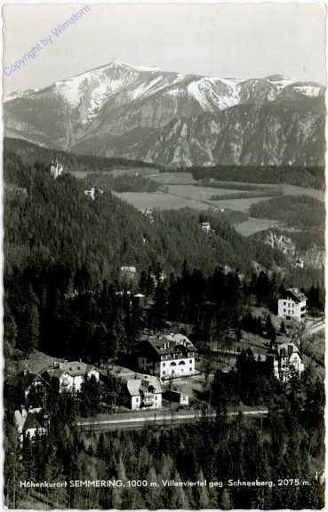 Semmering, Villenviertel gegen Schneeberg
