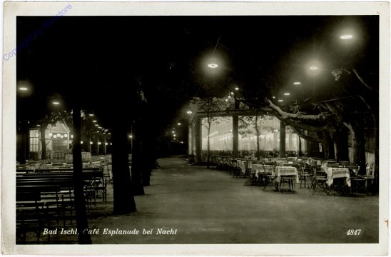 Bad Ischl, Café Esplanade bei Nacht
