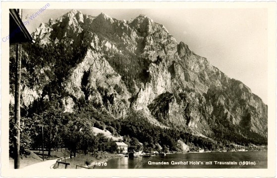 Gmunden, Gasthof Hols'n mit Traunstein
