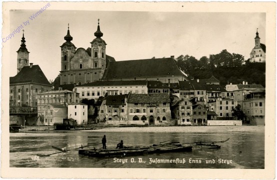 ak106714 Steyr, Zusammenfluss Enns und Steyr