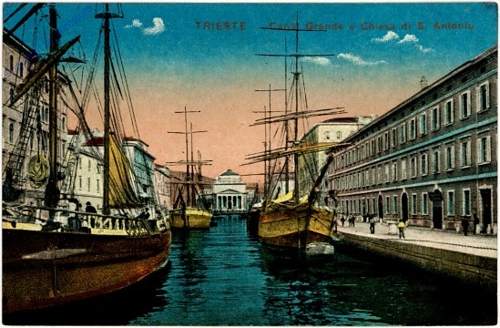 Trieste, Canal Grande e Chiesa di S. Antonio