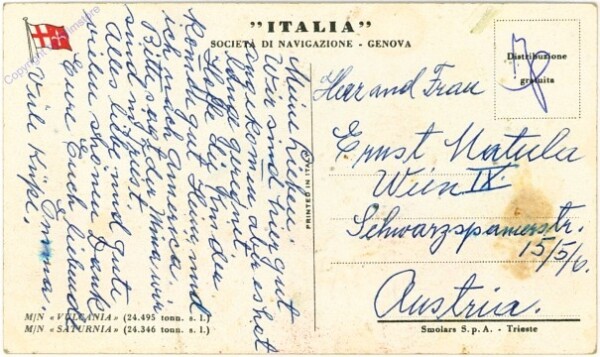 Italia, Societa di Navigazione - Genova