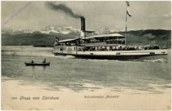 Salondampfer "Helvetia"; Gruss vom Zürichsee