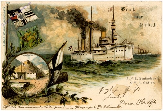 S.M.S. "Deutschland" , S.M.S. "Gefion", Gruss aus Ahlbeck