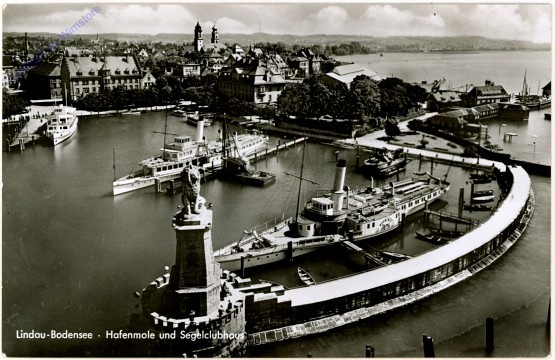 Lindau im Bodensee, Hafenmole und Segelclubhaus
