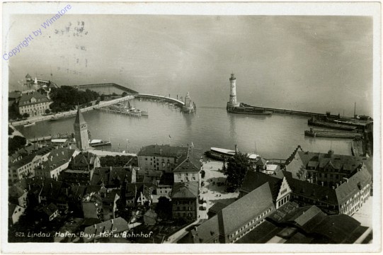Lindau im Bodensee, Hafen, Bayrischer Hof und Bahnhof