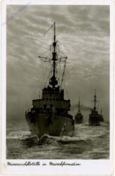 Minensuchflottile in Marschformation