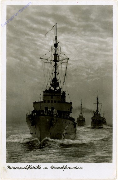 Minensuchflottile in Marschformation