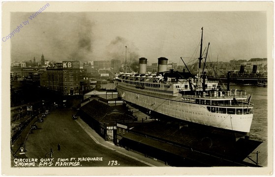 A.M.S. "Mariposa", Circular Quay from Ft. Macquarie