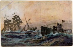 Französische Bark wird durch deutsches U-Boot im Atlantic versenkt