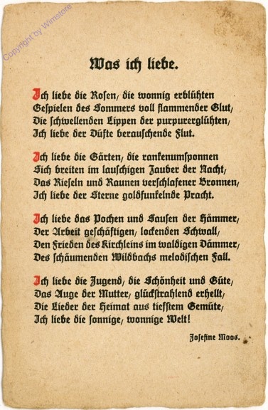 Was ich liebe (Josefine Moos)