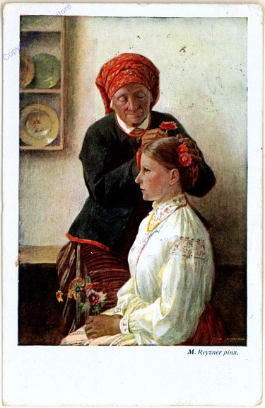 ak107539 Frauen, Blumen ins Haar steckend