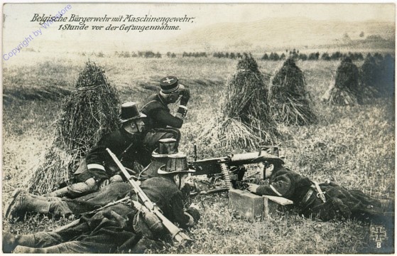 ak107832 Belgische Bürgerwehr mit Maschinengewehr ...