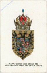 Wappenschild und Krone des mittleren österr. Wappen