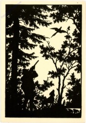 Jäger schießt auf Auerhahn