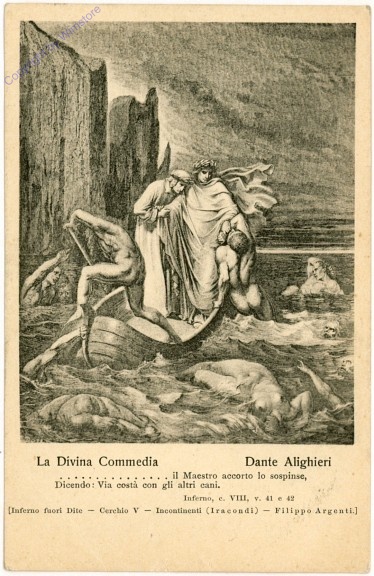 Dante Alighieri, La Divina commedia, Inferno, c.VIII, v. 41 e 42