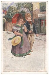 Kinder gehen spazieren