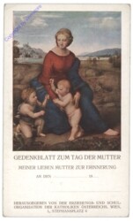 Gedenkblatt zum Tag der Mutter