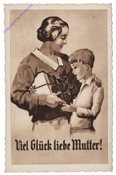 Bub schenkt Mutter Blumen