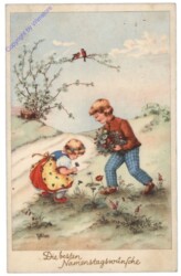 Kinder pflücken Blumen, Namenstag
