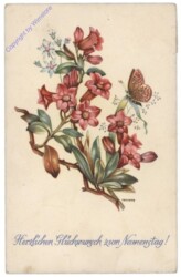 Blumen mit Schmetterling, Namenstag
