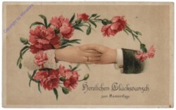 Handschlag mit Blumen, Namenstag