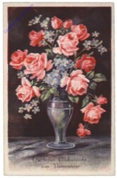 Blumenvase mit Rosen, Namenstag