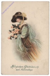 Dame mit Hut und Rosen, Namenstag