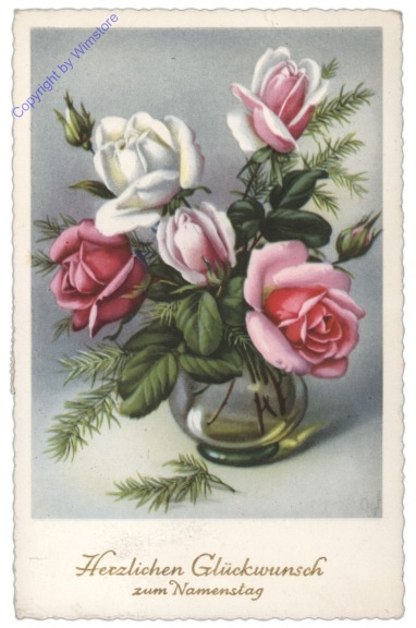 ak109088 Rosen in Vase, Namenstag