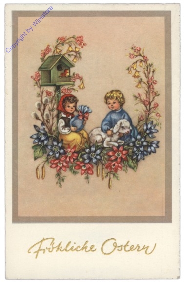 H.B. Wien OFS 1261: Kinder mit Lamm und Osterei