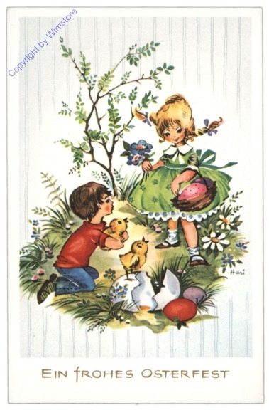 Tigra III: Kinder mit Kücken auf der Wiese