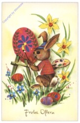 ak109242 Tigra P0/73: Osterhase bemalt ein Ei