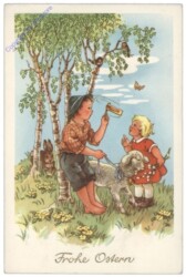 WSW 1190: Kinder mit Osterratsche und Lamm