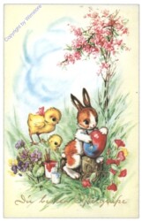 Tigra II: Osterhase beim Eiermalen