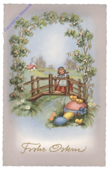 H.B. Wien 1443: Mädchen auf einer Brücke