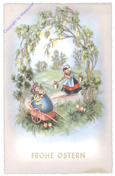 H.B. Wien 1442: Mädchen trägt Wassereimer