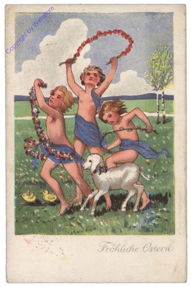 Kinder spielen auf der Wiese