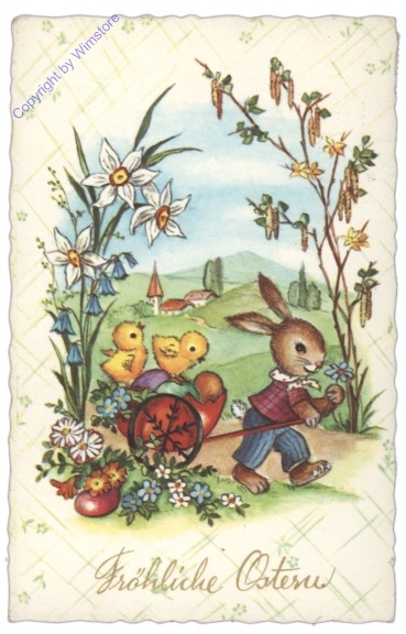 ANU 5601: Hase zieht karren mit Kücken