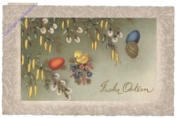 ak109375 H.B. Wien 1663: Kücken mit Blumen