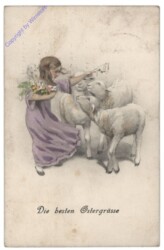 Mädchen mit Schafen
