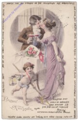 Pärchen küsst sich, Engerl