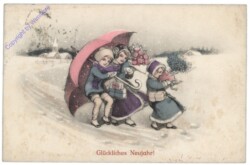 ak109574 Mädchen im Schneesturm